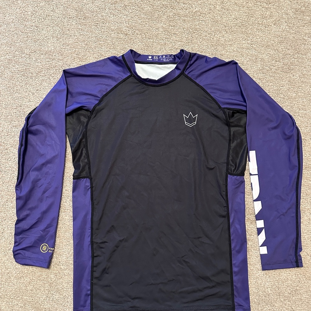 Men's Black and Purple Rash Guard by Unknown Brand